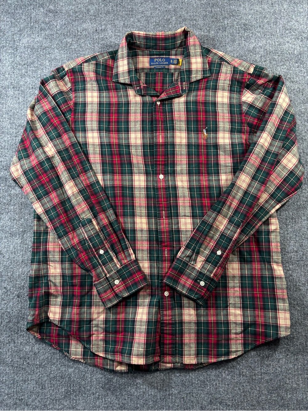 Polo Ralph Lauren Men's Classic Fit Plaid Flannel Shirt XL Green Red